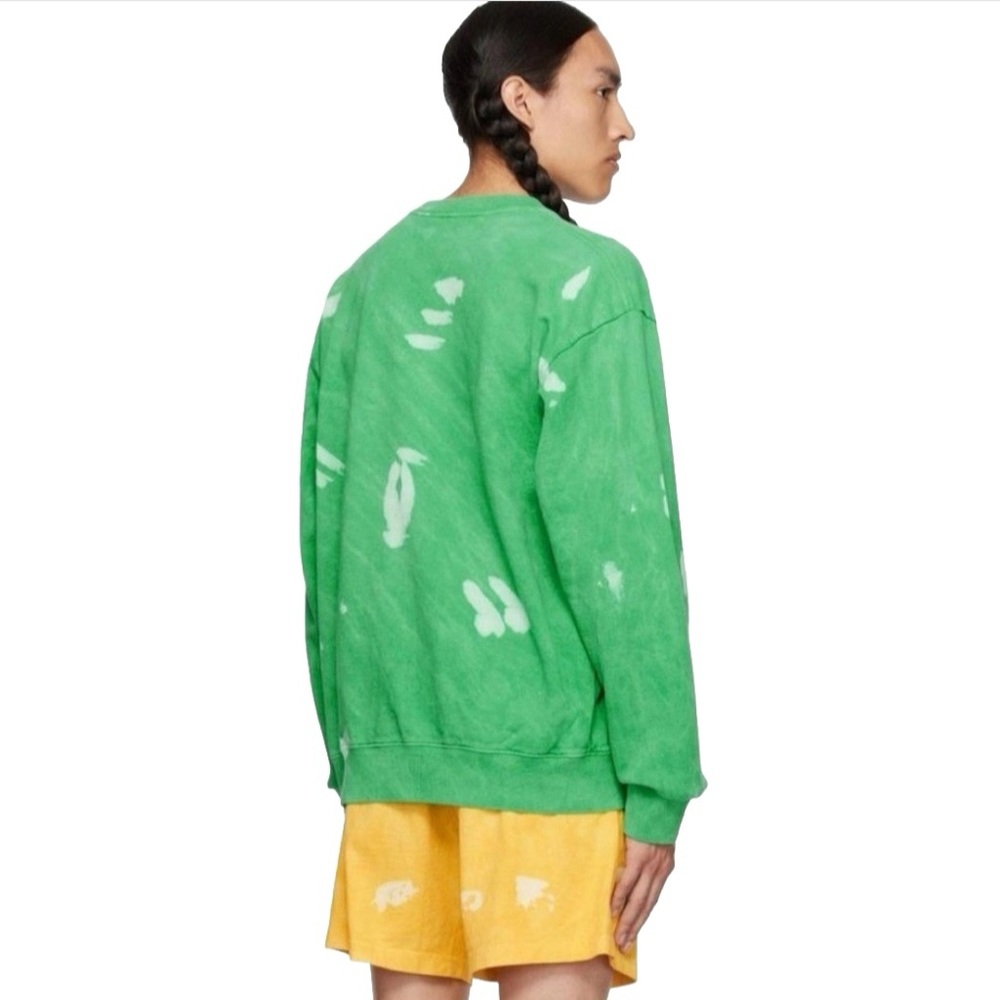 Sporty & Rich Unisex Women’s & Men’s Green Cotton Tie Dye Sweatshirt Size Medium